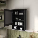 Poston Medicine Cabinet With a Door And Included Mirror, Black B128P237157