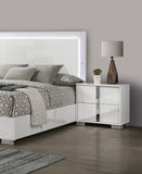 White Color Modern Gorgeous 1pc Bedside Table Bedroom Nightstand Chrome Legs UV Finish B011P317868