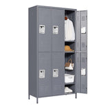 ZNTS 6 Door 72"H Metal Lockers With Lock for Employees,Storage Locker Cabinet for Home Gym Office School 70100084