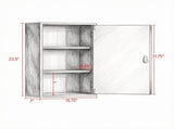 Black Wall Mount Medicine 3 Tier Shelves, 2 Lock Keys, 15.7" x 7.1" x 23.6" Bathroom 70499482