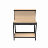 63" Tools Cabinet Working Tables Workbench Tool Storage Workshop Table with Drawers and Pegboard W2079P185202