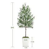 Artificial Olive Tree 7FT with Pot and Moss, Artificial Plants for Home Office Decor T3210P298177