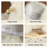 Kids Ride-On Rocking Horse Toy with Lullaby Song,Alpaca Rocking Toy with Hand Puppets and Safety 97286951