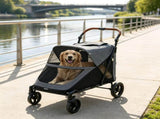 Gray Heavy Duty Dog Stroller Up to 66 LBS, All-Terrain Suspension for Backyard & Park Use 48550082