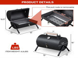 Portable Charcoal Grill with Thermometer & Wooden Handle, Compact Tabletop Barbecue Grill for 76168663