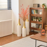 Floor Metal Vases Decorated White Metal Set of 3 gorgeous home decoration large glazed metal W2796P237521