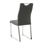 Modern Charcoal PU dining chair, cloth upholstered chair, electroplated metal chair legs, suitable W210P224289