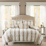 Full/Queen 4PC Faux Fur Comforter Set B03597020
