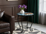 14" Metal Side Table, Indoor Outdoor Decorative End Table X-Base Heavy Duty Plant Stand for Patio 88244850