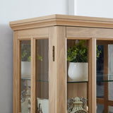 Curio Display Cabinet,Antique Display Cabinet with Glass Doors Adjustable Shelves for Collectibles W2275P231686