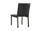 Set of 2 Leatherette Upholstered Side Chairs in Black B016P223059