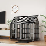52" Heavy Duty Dog Crate Large Dog cage Strong Metal Dog Kennels and Crates for Large Dogs with 4 W206137933