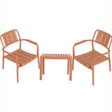 Summer- 2-Piece PP Single-Seater Chairs Coffee Table Set Indoor/Outdoor Multi-Purpose Furniture W3450P323335