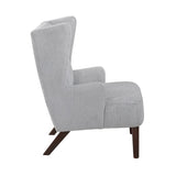 Contemporary Grey Wingback Accent Chair Chenille Upholstery Plywood Frame Living Room Furniture 1pc B011P304418