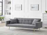 71.7 - inch Grey Teddy Fleece Sofa Bed with Two Included Throw Pillows W3356P298514