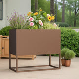 36*18*18 inch Large Mental Rectangular Planter with Shelves and Drainage Holes for Indoor/Outdoor W3077P276895