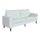White Corduroy, Modern Style Solid Color Sofa , Multi-Person Sofa, Suitable 24394192