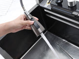Pull-out Facuet Single Bowl Sink Kitchen Vegetable Sink 304 Whale Waterfall Sink Stainless Steel T3177P286037