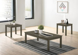 ZNTS Dark Grey Color Elegant 3pc Coffee Table Set 1x Coffee Table and 2x End Tables Living Room Furniture B011P237489