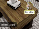 42 Inch Wood Rectangular Coffee Table, All MDF Farmhouse Accent Center Low Cocktail Tea Table with W1120P330143