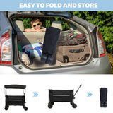 Collapsible Foldable Extended Wagon with canopy,480lbs Weight Capacity, Heavy Duty Folding Utility W2932P253157