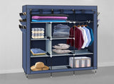 69" High-leg Non-woven Fabric Assembled Cloth Wardrobe Dark Blue 48617432