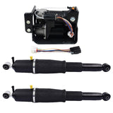 ZNTS Pair Rear Air Suspension Shocks + Compressor Pump for Cadillac Escalade Chevrolet Avalanche Suburban 01071748