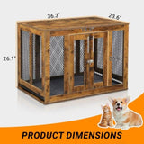 ZNTS Furniture Dog Crate with Tray for Medium Dogs, Indoor Aesthetic Puppy Kennel Pet House Dog Cage with 39318532