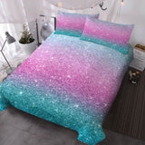 Colorful Glitter Bedding Girly Turquoise Blue Pink and Purple Pastel Colors Duvet Cover 3 Piece 88113699