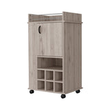 Farson Bar Cart with 2-Side Shelf, 6-Built In Wine Rack and Casters B128P176136