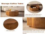 Flower-Shaped Rattan Coffee Table with Lift-Off Lid Storage, Boho-Chic Style, Perfect for Cozy W3081P464745