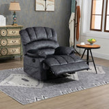 ZNTS Large Manual Recliner Chair in Fabric for Living Room, Gray 54543281