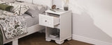 Elegant Design Nightstand with Drawer and Open Shelf for Bedroom, Retro Style Bedside Table with N733P199704K