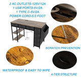 47" Computer Desk With Power Outlet,Writing Desk with 7 Fabric Drawers,Vanity table Drawers and W2887P239383