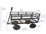 (Black double fence utility cart) Wagon Cart Garden cart trucks make it easier to transport firewood W22784159