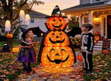 5ft Orange 3-Tier Retractable Fabric Pumpkin Halloween Light Decor with Cape & Wings, 130 Warm White 20091368