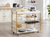 6-Tier Bar Cart, Slide Bar Serving Cart, Retro Style Wine Cart for Kitchen, Beverage Cart with Wine W2167P203896
