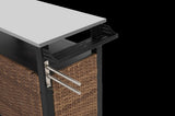 Outdoor Kitchen Wicker Island Rolling Cart & Storage Cabinet, Wheels and Stainless Steel Extended W640P256897
