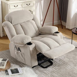 Power Lift Recliner Chair with Heat and Massage Electric Fabric Recliner Chair for Elderly with Side W1807P298601
