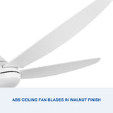 ZNTS 56 In Intergrated LED Ceiling Fan Lighting with White ABS Blade W136755949