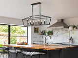 7-Light Farmhouse Kitchen Island Lighting,5 Light Industrial Linear Chandelier for Dining Room Metal W5008P465026