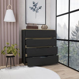 Zoe Dresser, Superior Top, Four Drawers -Black / Light Oak B20092120