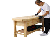 60in Workbench with 4 Drawers Wooden Workbench for Garage Workshop and Home, with Rapid Action 84680753