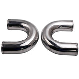Universal 3" Aluminum Turbo Intercooler Pipe Tube Kit w/ Silicone Hose Clamps 50382334