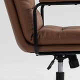 ZNTS Office Chair,Mid Back Home Office Desk Task Chair with Wheels and Arms Ergonomic PU Leather Computer W1143133926