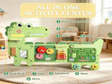 Green Dinosaur Wall-Mounted Sensory Toys Montessori MDF Sensory Wall 87x52x5.5cm 11454046