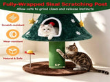 54 Christmas Cat Tree Tower, Holiday Tree Shaped Cat Furniture with 2 Washable Plush Condos, 00374784