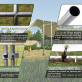 9.94 ft. x 6.46 ft. x 6.36 ft. Metal Large Chicken Coop Walk-in Poultry Cage Run Flat Shaped with W2505P176604