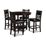 ZNTS 5-Piece Counter Height Dining Set, Ebony B046P147189