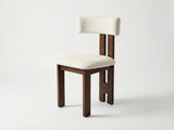 Mid-Century Modern Upholstered Dining with Solid Wood Frame, Ergonomic T-Back Accent Side B2792P598923
